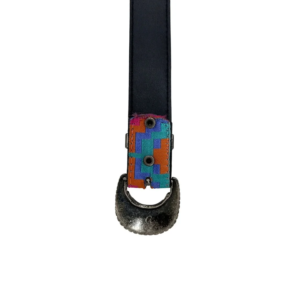 Western Belt 7 Colorful Geometric Southwestern Cowgirl Boho Festival NUOVO